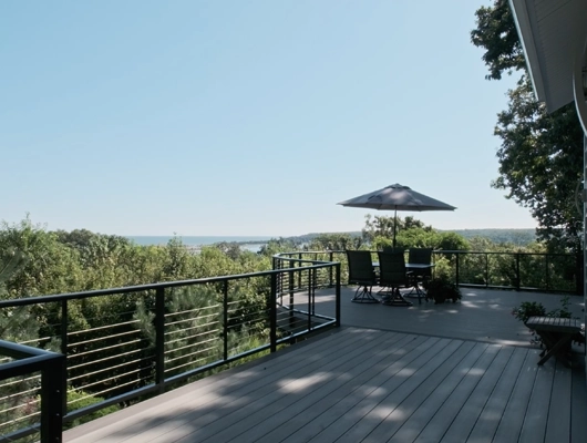 remodeled back deck on a home in Port Jefferson, NY