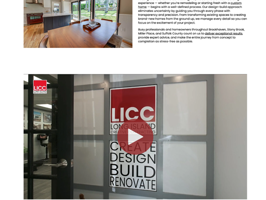 Long Island Creative Contracting whole home process webpage