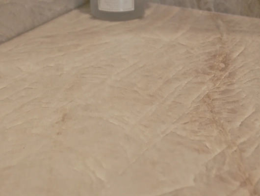 detail shot of a Taj Mahal bathroom countertop