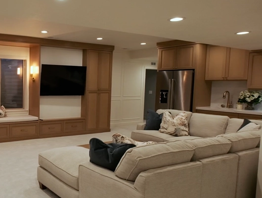 luxury, modern, finished basement in pleasant grove, Utah