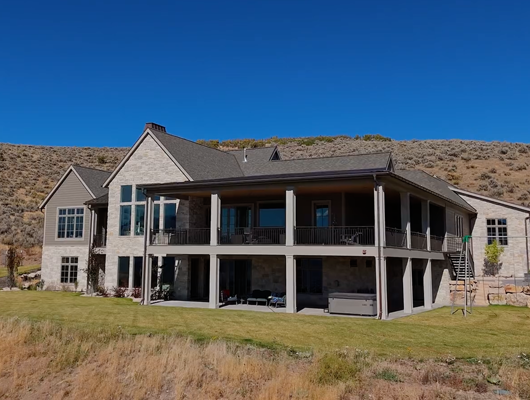side view of a custom built home in Utah county, Utah