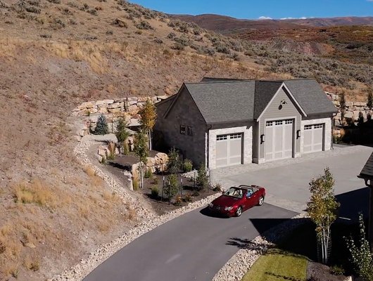 six car garage inside a custom built home in Utah county, Utah