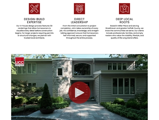 Long Island Creative Contracting about us webpage