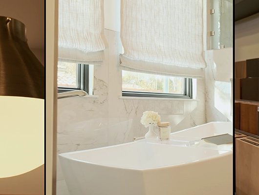 porcelain bathtub in luxury house