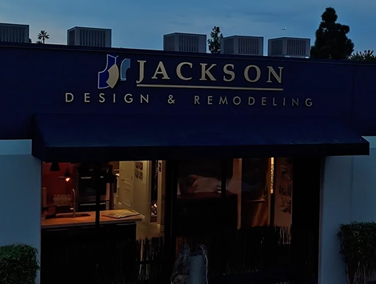 night shot of Jackson Design & Remodeling