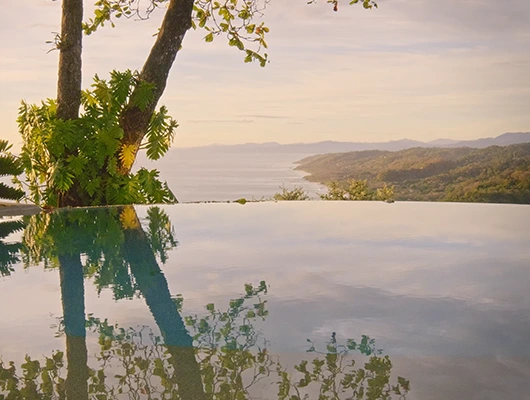 infinity pool overlooking ocean view in Costa Rica