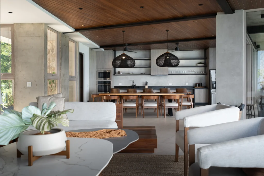 Modern open-plan villa interior