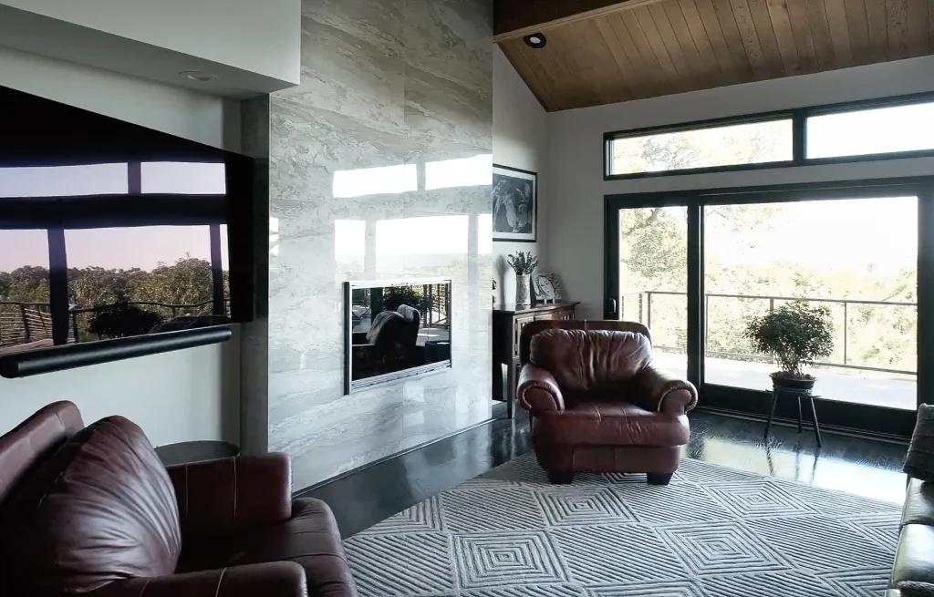 Person moving through an interior